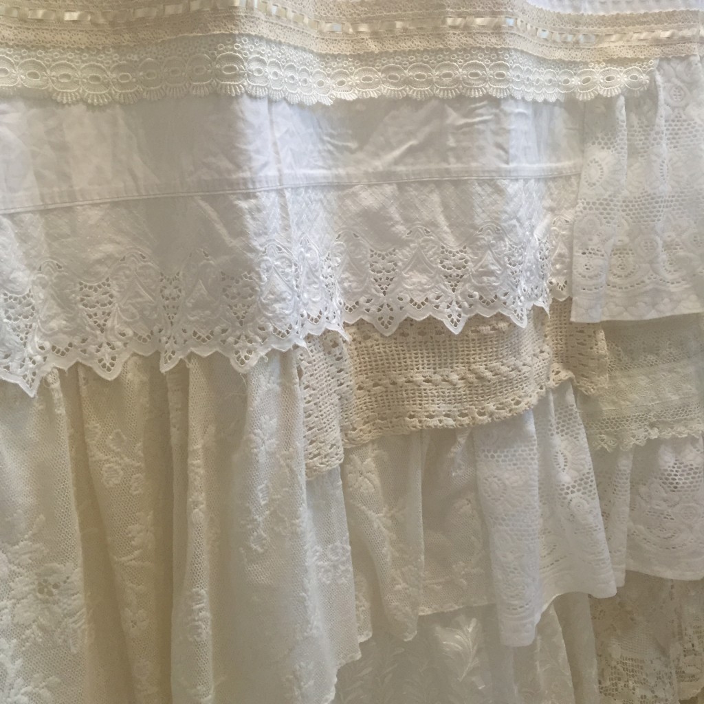 layers of white and cream lace