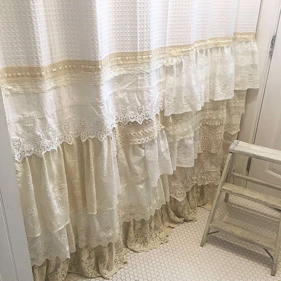 My Bohemian Bathroom with Vintage Lace