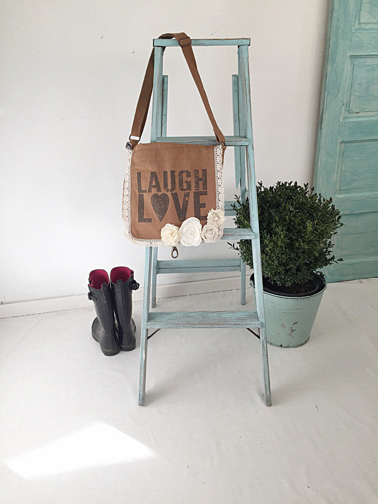 DIY Farmhouse Ladder - Our Favorite Aqua Blue