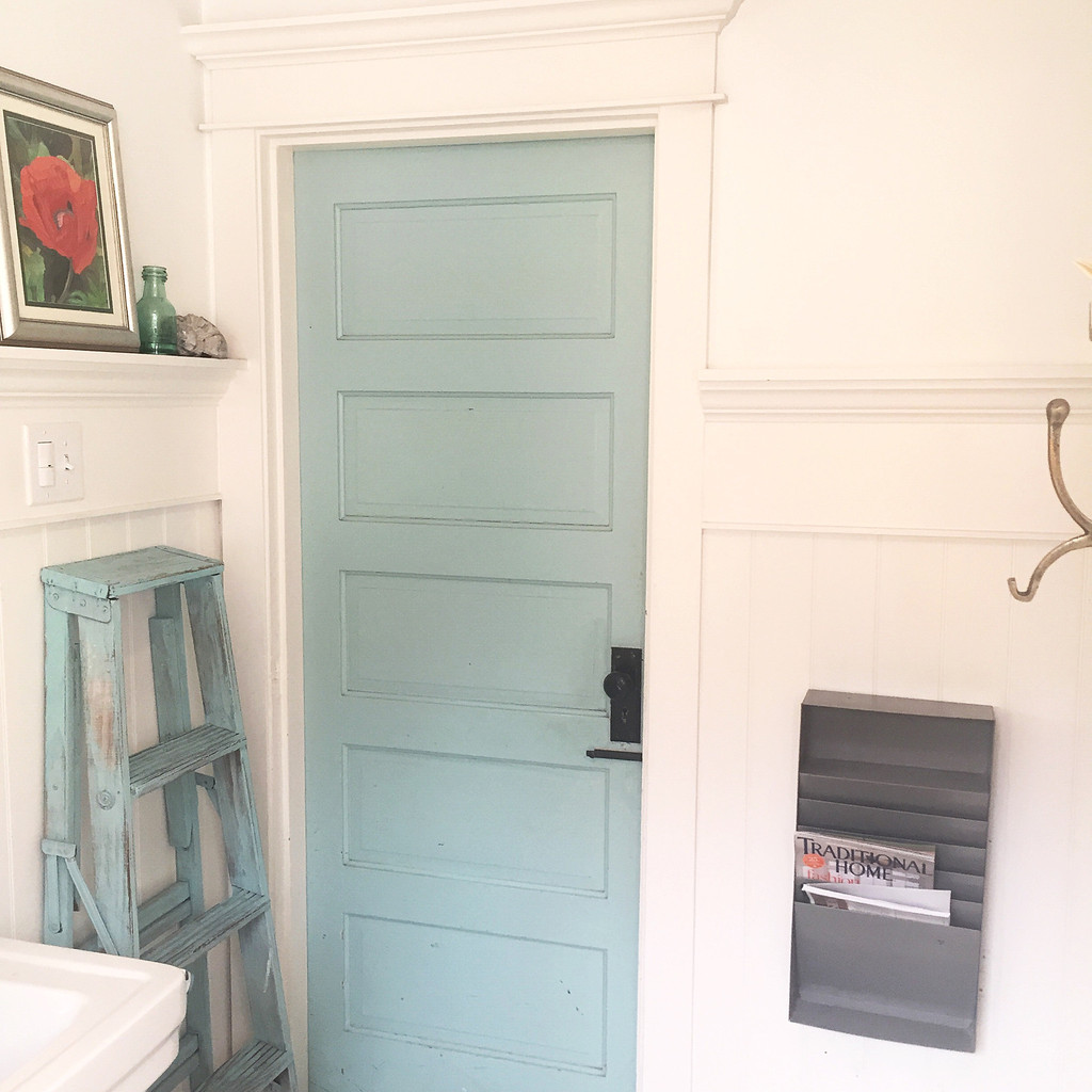 DIY Farmhouse Ladder - Our Favorite Aqua Blue Hallstrom Home