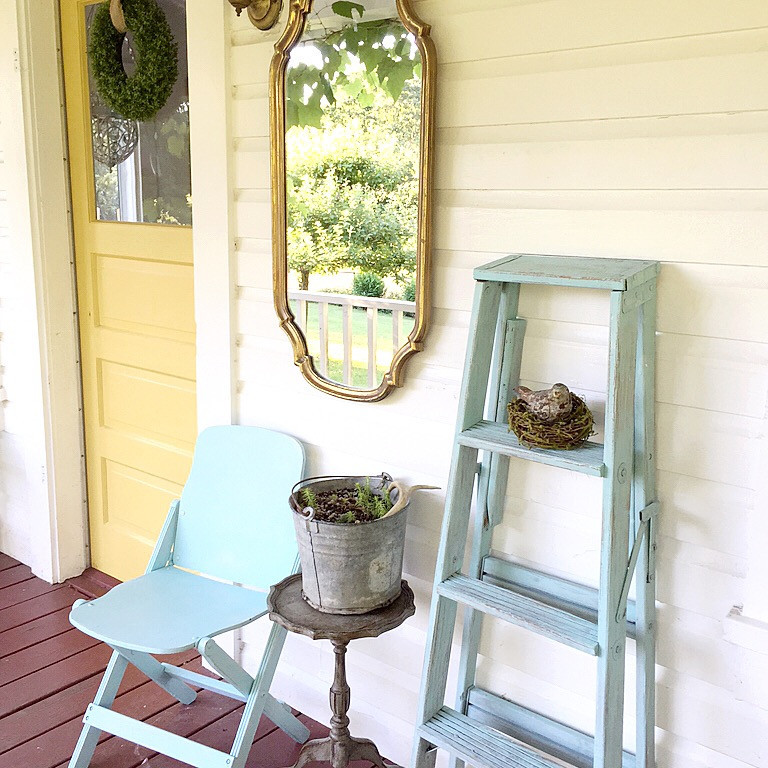 DIY Farmhouse Ladder - Our Favorite Aqua Blue by Hallstrom Home