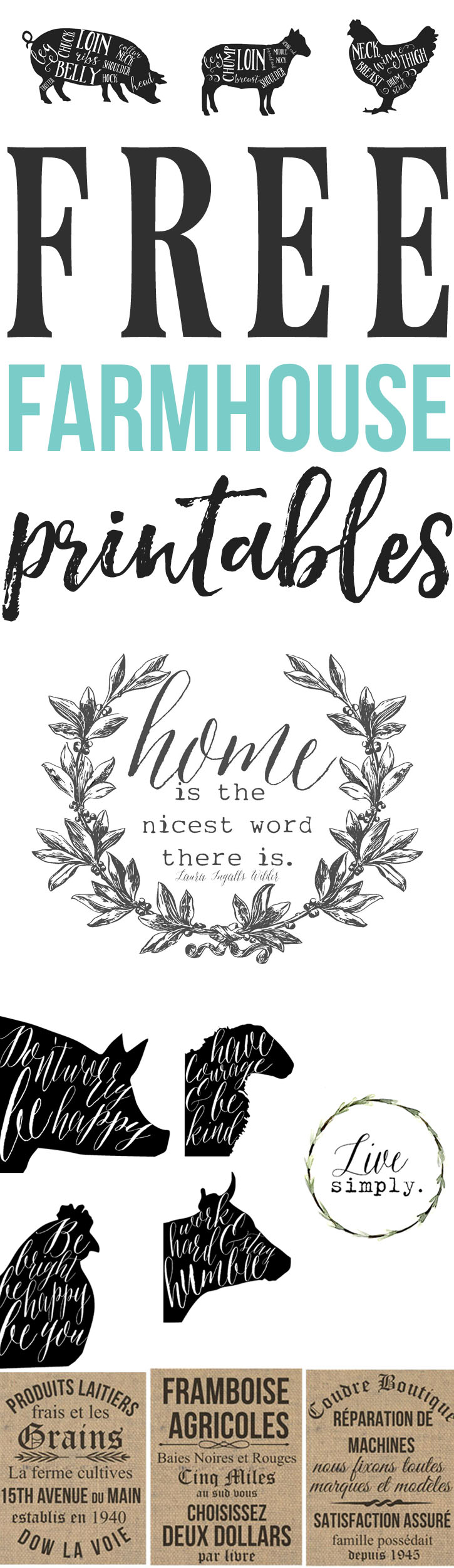 French Farmhouse Printables Wall Decor|free printables |farmhouse printables |wall decor |wall printables| antique printables | farmhouse printable signs| free farmhouse kitchen printables|farmhouse kitchen printables|HallstromHome.com|