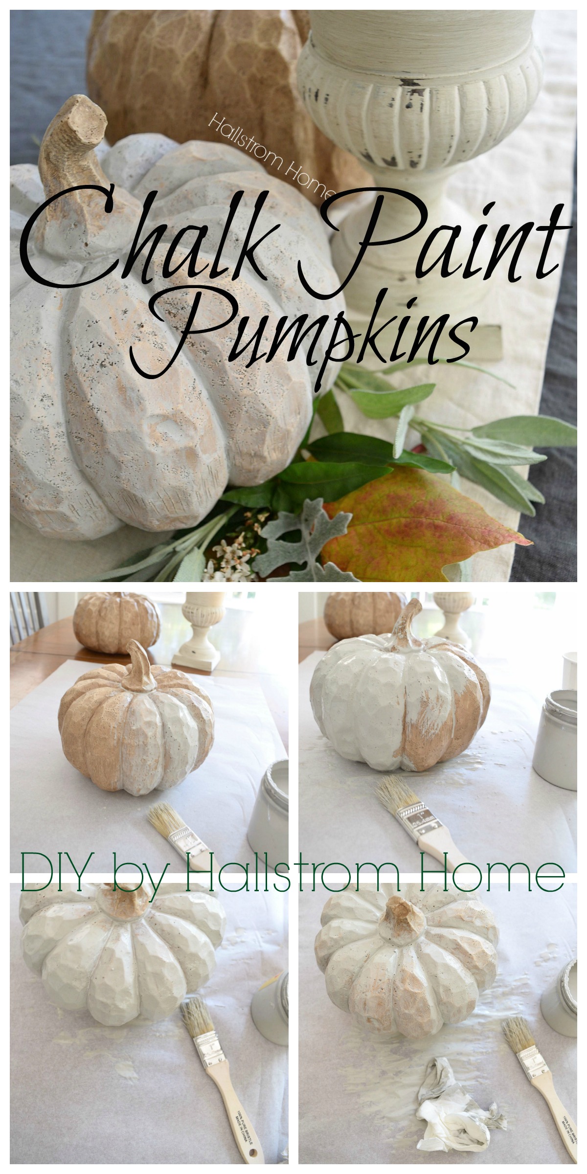 Chalk paint your own pumpiks just in time for Fall!