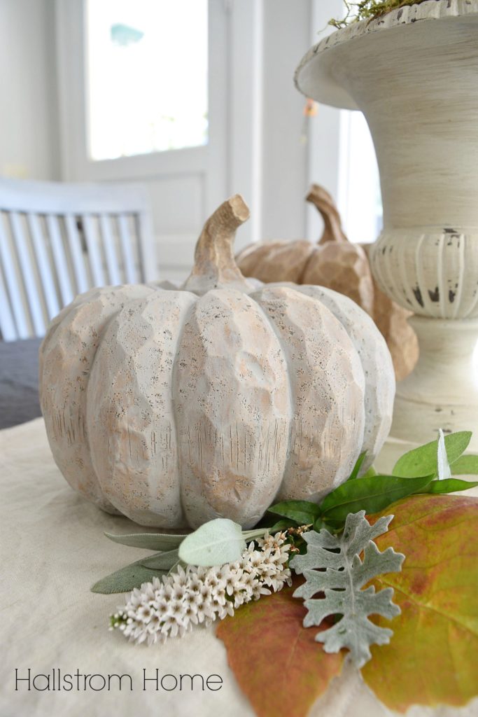 chalk paint pumpkins tablescape Hallstrom Home