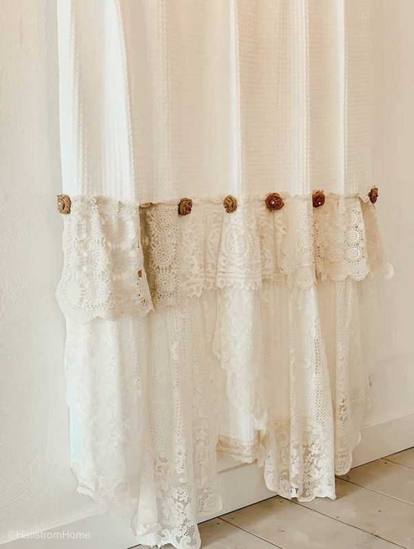 DIY Shabby Chic Shower Curtain Tutorial Hallstrom Home