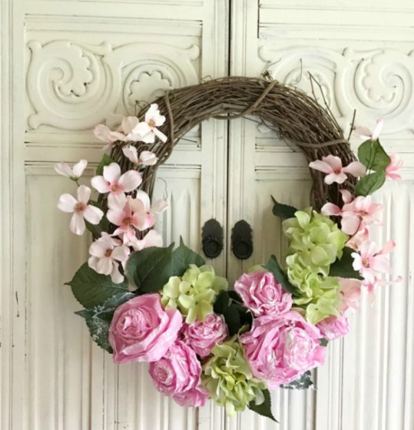 DIY Tissue Paper Flower Wreath Hallstrom Home