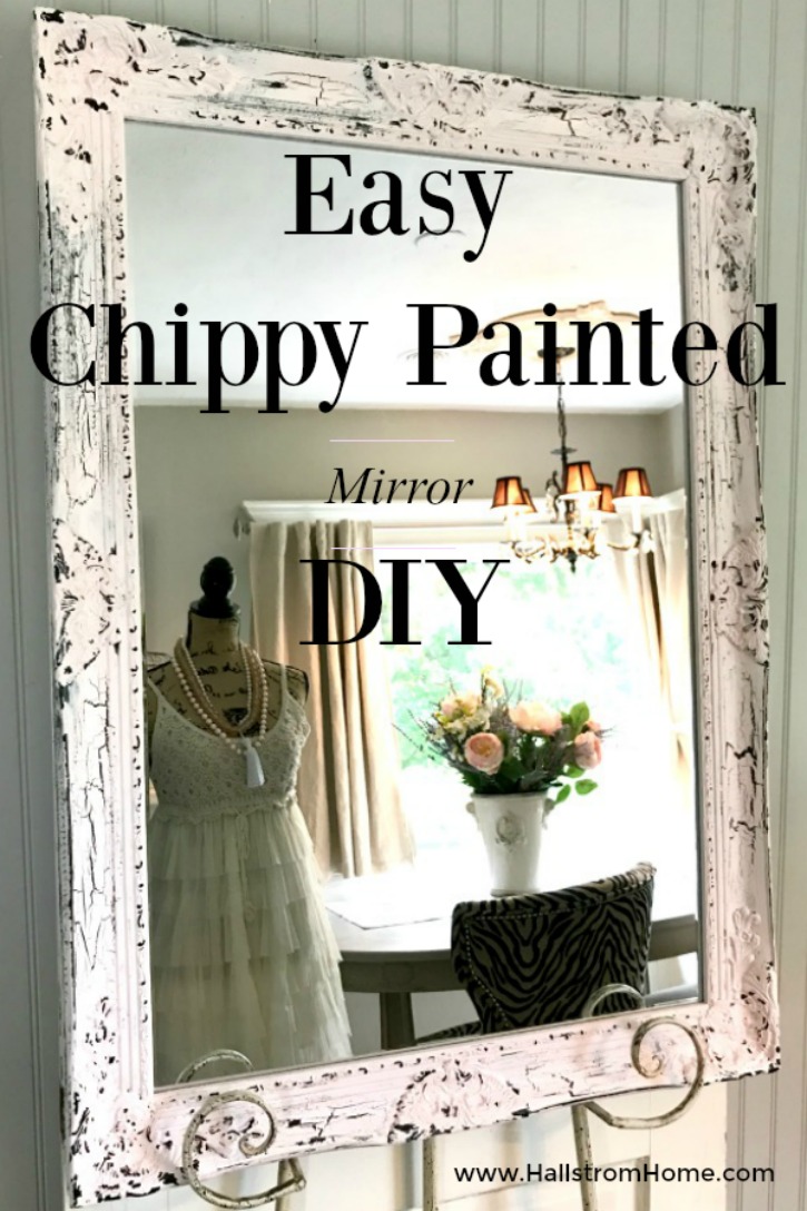 Easy Chippy Painted Mirror DIY