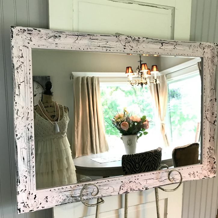 chippy paint mirror shabby chic style