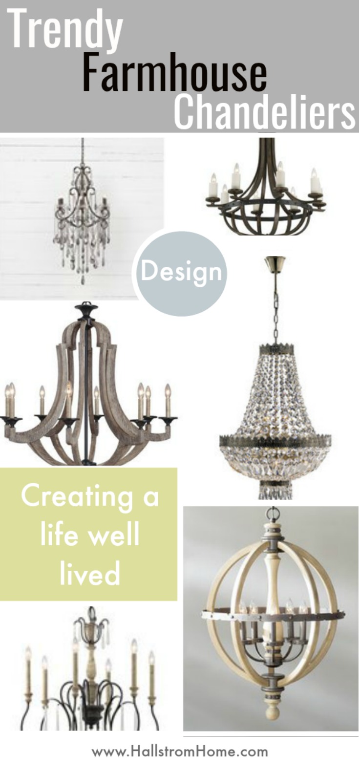 13 Gorgeous Farmhouse Chandeliers for Every Home|farmhouse chandelier|shabby chic lighting|shabby chic chandelier|farmhouse lighting|crystal chandelier|wood chandelier|farmhouse pendant|wood bead chandelier|shabby chic home|farmhouse home decor|bedroom lighting|kitchen lighting|lighting|hallstromhome