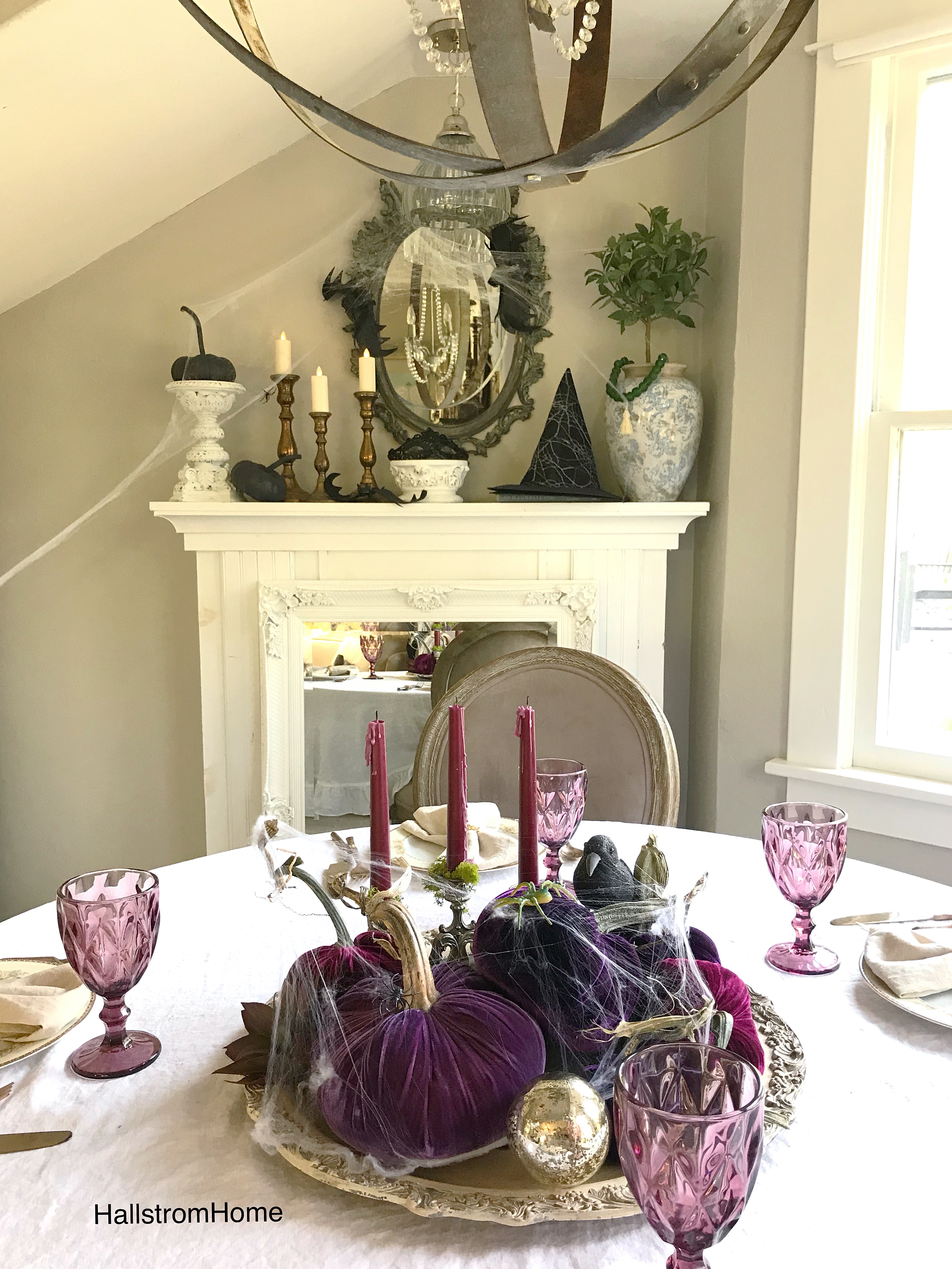 Classy Halloween Table with Just a Little Spooky