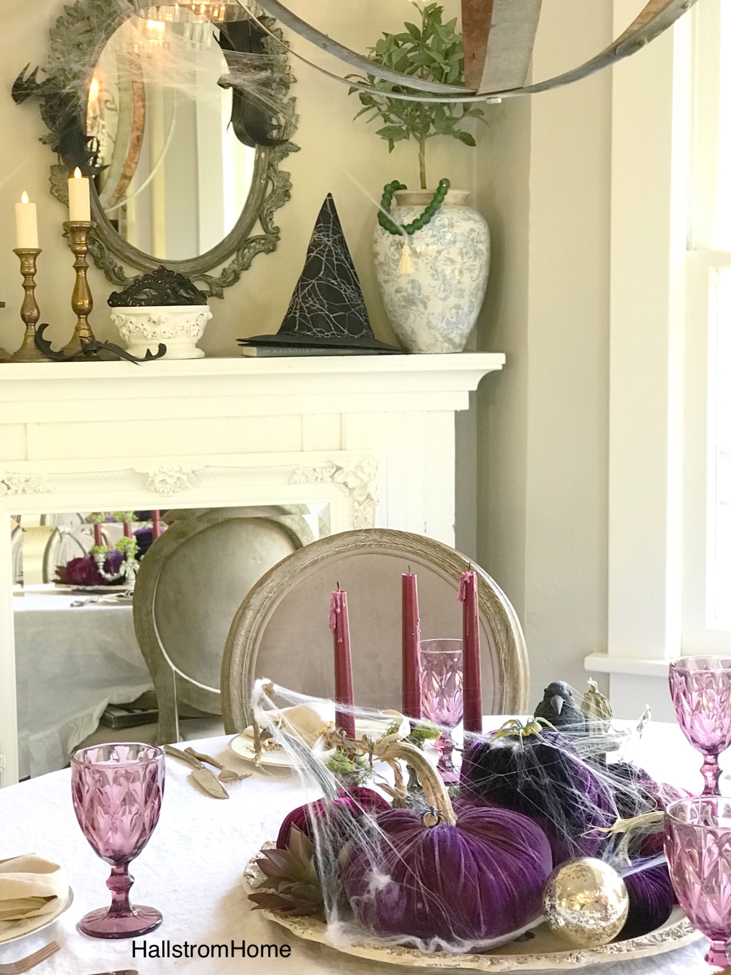 Classy Halloween Table with Just a Little Spooky