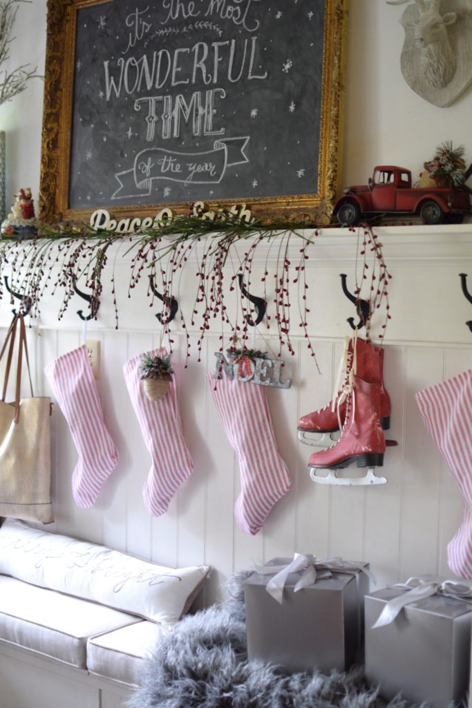 Chalk Painting Christmas Skates