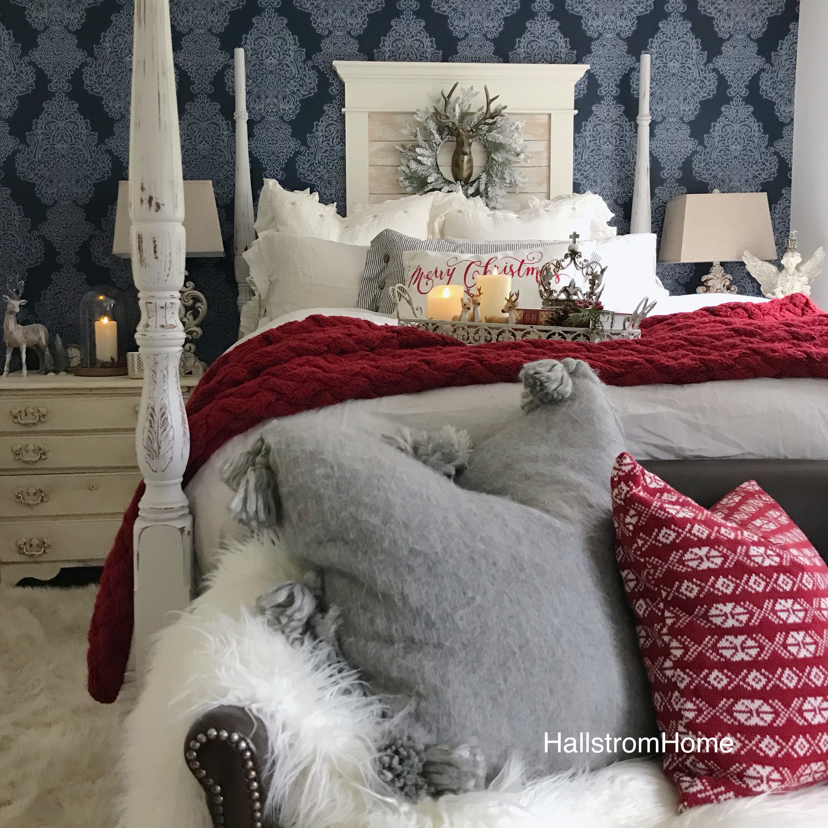 Cozy Christmas Farmhouse Bedroom Tour