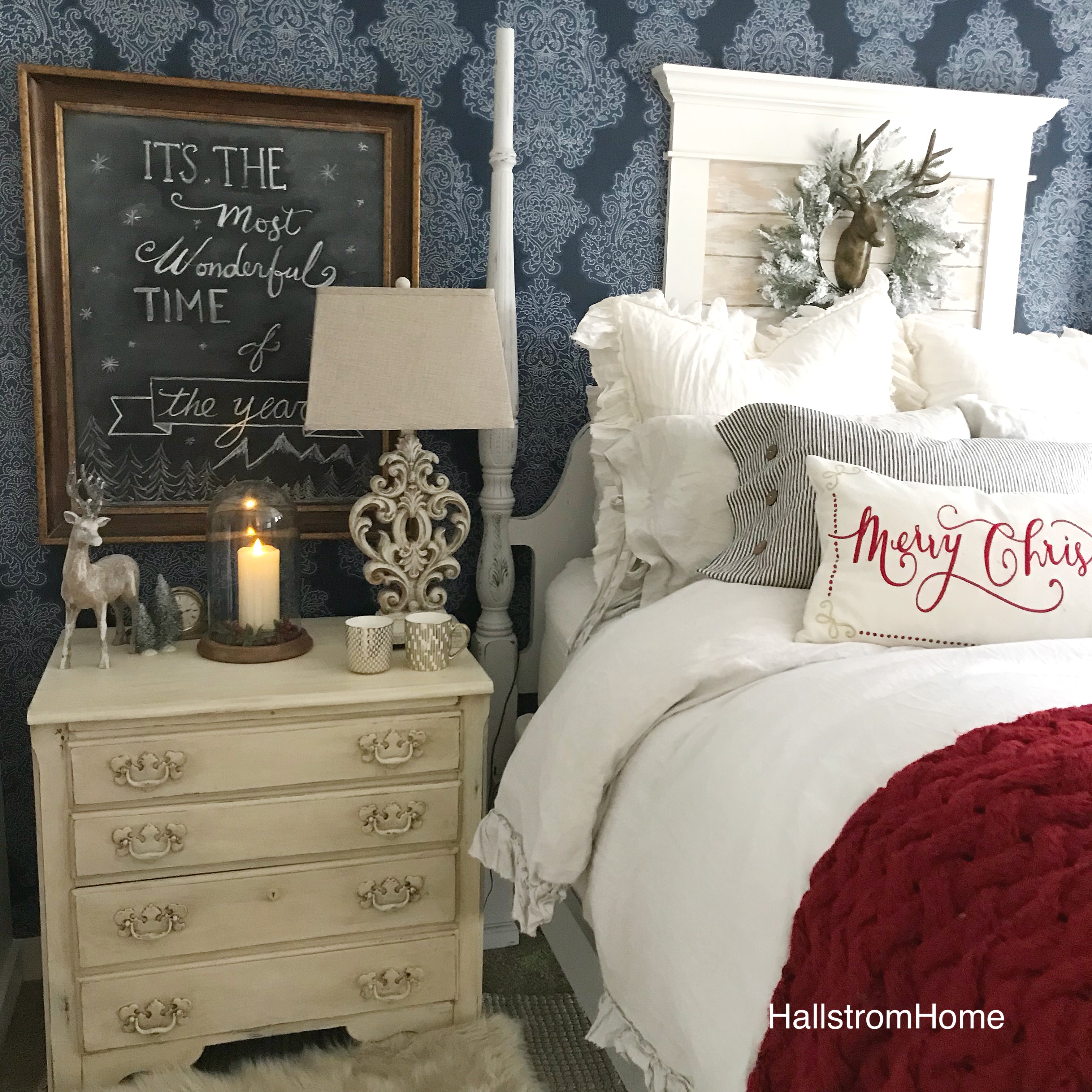 Cozy Christmas Farmhouse Bedroom Tour