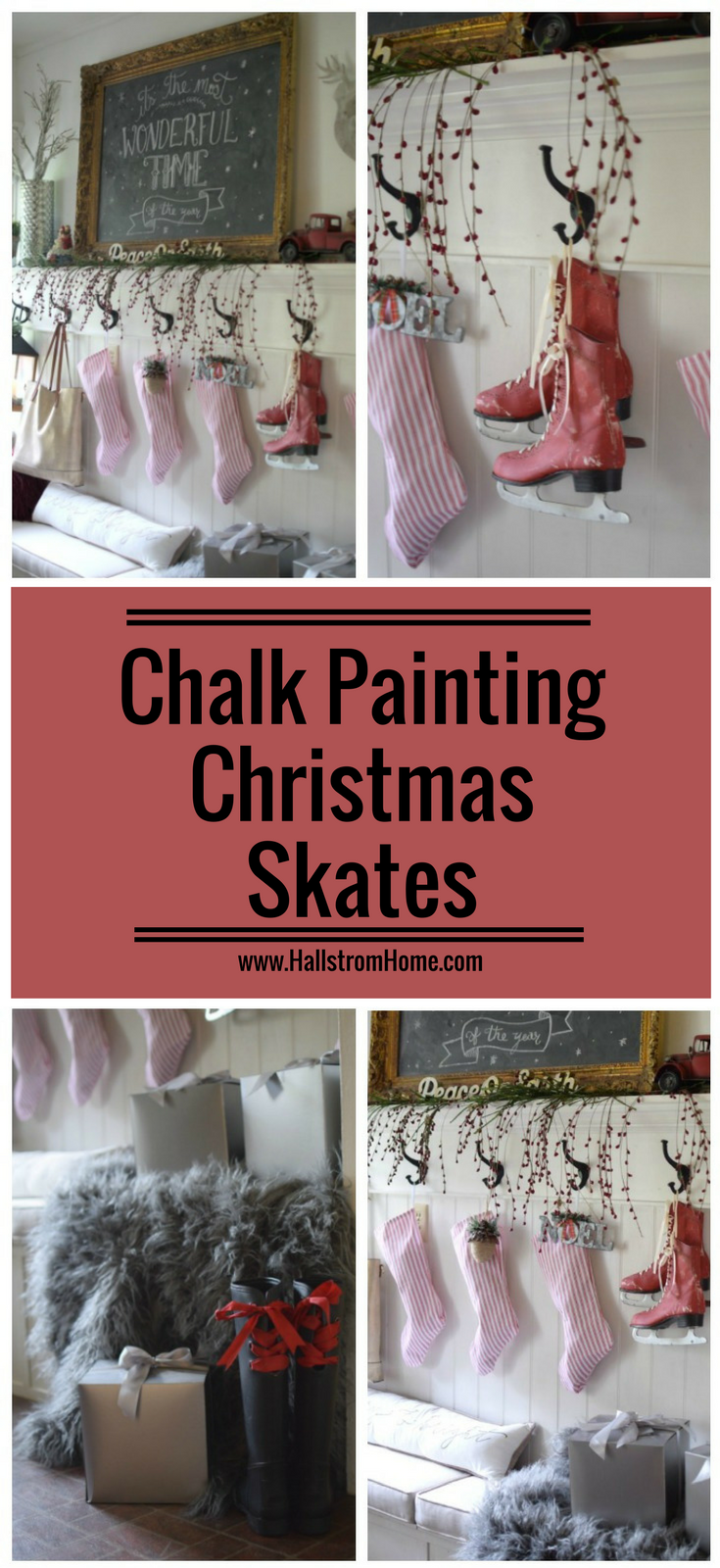 Chalk Painting Christmas Skates