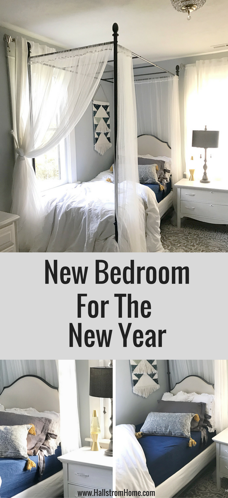 New Bedroom Look For The New Year|bedroom update|bedroom reveal|simple bedroom decorating ideas|simple bedroom|bed canopy|girls bedroom reveal|new year update|farmhouse bedroom|white farmhouse|shabby chic|shabby chic farmhouse|kids bedroom|kids bedroom update|how to update girls bedroom|hallstrom home