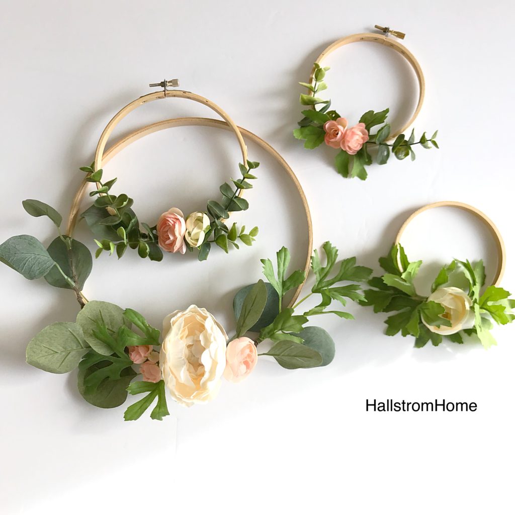 Making Hoop Wreaths for Spring|floral hoop wreath|hoop wreath|how to make hoop wreath|diy hula hoop wreath|wedding hoop wreath|spring hoop wreath|wedding hoop wreath|embroidery hoop wreath|spring crafts|kids crafts|spring diy|spring cleaning|spring makeover|Hallstromhome