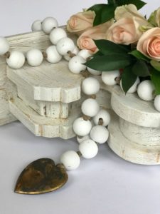 How to Make White Wood Bead Garland
