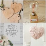 13 Tips for Making a Cozy Bedroom Retreat 4 picture collage with leart keychain hearts lightbulb wire hearts. free printable and pink yarn heart