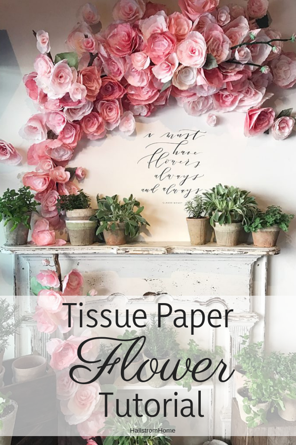 Tissue Paper Flower Wall Decor