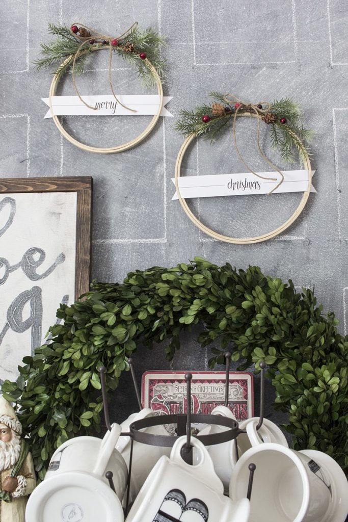 DIY Monogram Embroidery Hoop Wreath - Decor by the Seashore