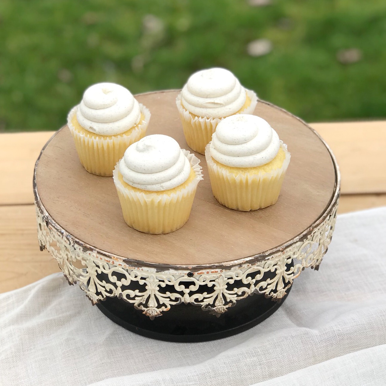 Vanilla Lavender Cupcakes Filled with Lemon Buttercream Frosting