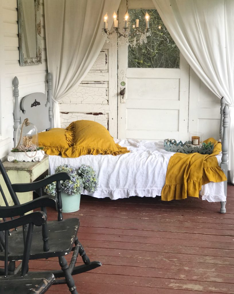 Incorporating Mustard Yellow in Shabby Chic Style Hallstrom Home