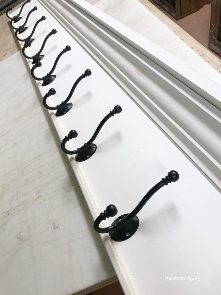 Our Farmhouse Coat Racks with Crown Molding #coatrack #customcoatrack #crownmolding #crownmoldingcoatrack #hallstromhome #homedecor #extralongcoatrack #mudroom #mudroomshelf #bathroomshelf #customshelfing #towelrack #modernfarmhouse #moderncoatrack #whitedecor #whitefarmhouse #customcolors #shabbychic #chichome #shelfing