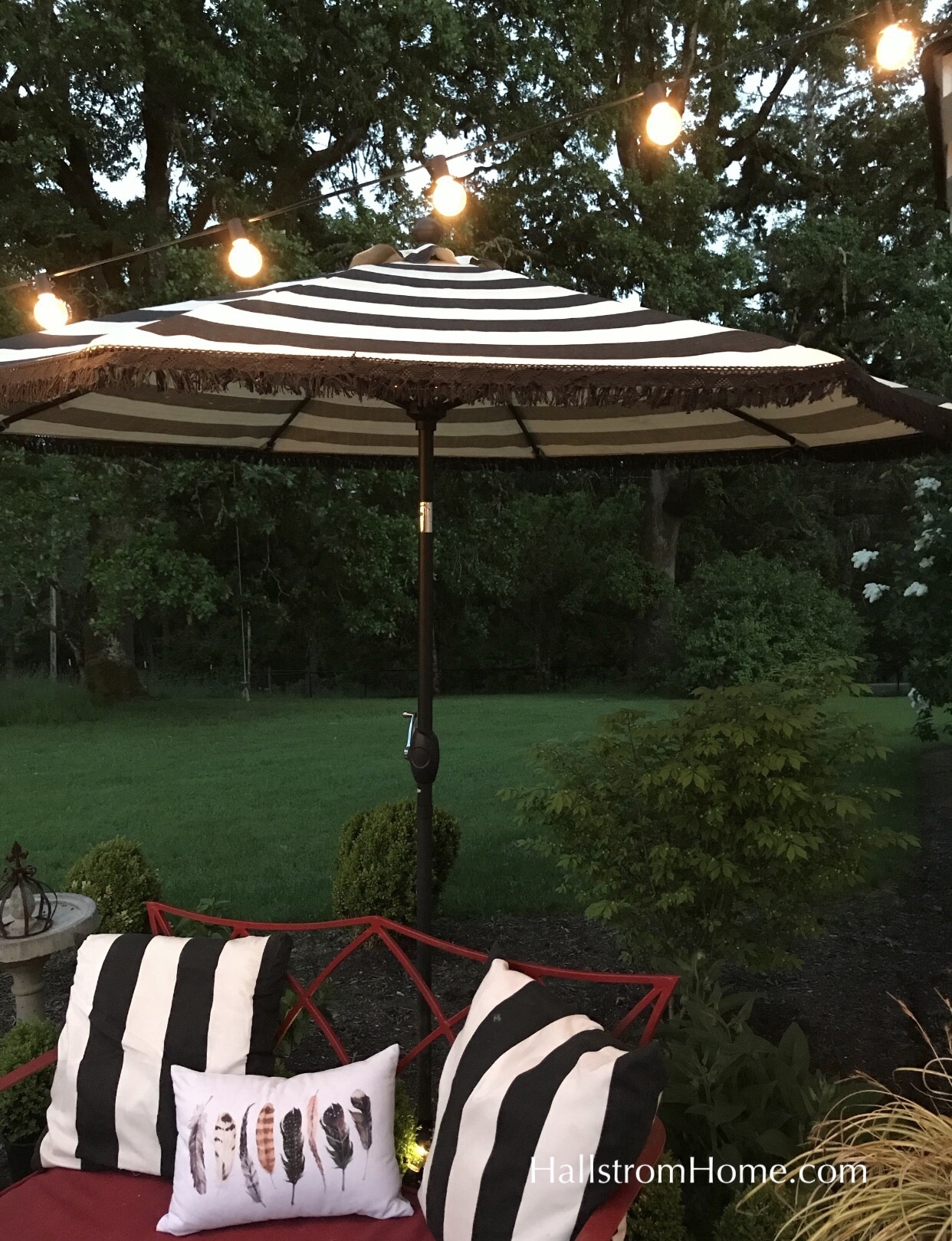 How to Add Fringe to a Outdoor Umbrella Hallstrom Home