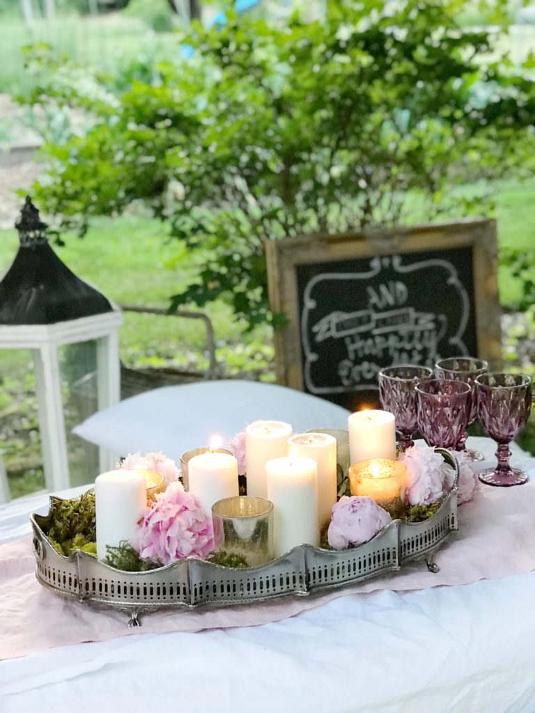 Make Your Outdoor Shabby Chic Wedding Extra Special|outdoor wedding|backyard wedding|weddingdecor|shabby chic|wedding|wedding table|simple wedding|shabby chic wedding|hallstrom home|candle lit wedding|wedding design