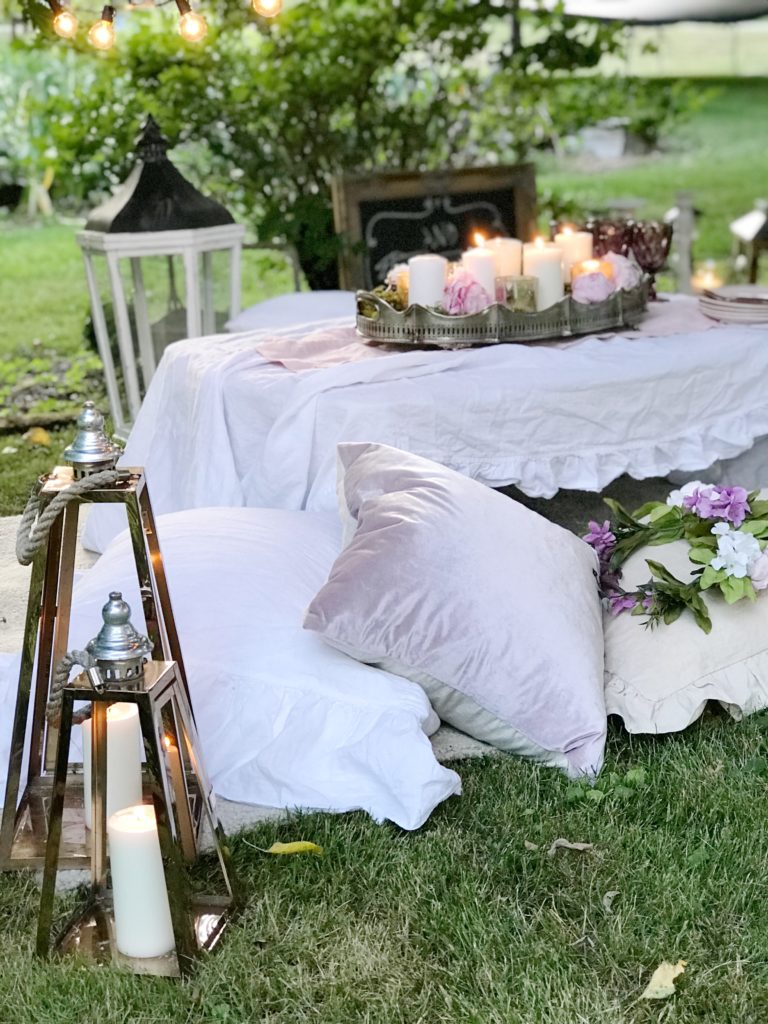 Make Your Outdoor Shabby Chic Wedding Extra Special|outdoor wedding|backyard wedding|weddingdecor|shabby chic|wedding|wedding table|simple wedding|shabby chic wedding|hallstrom home|candle lit wedding|wedding design