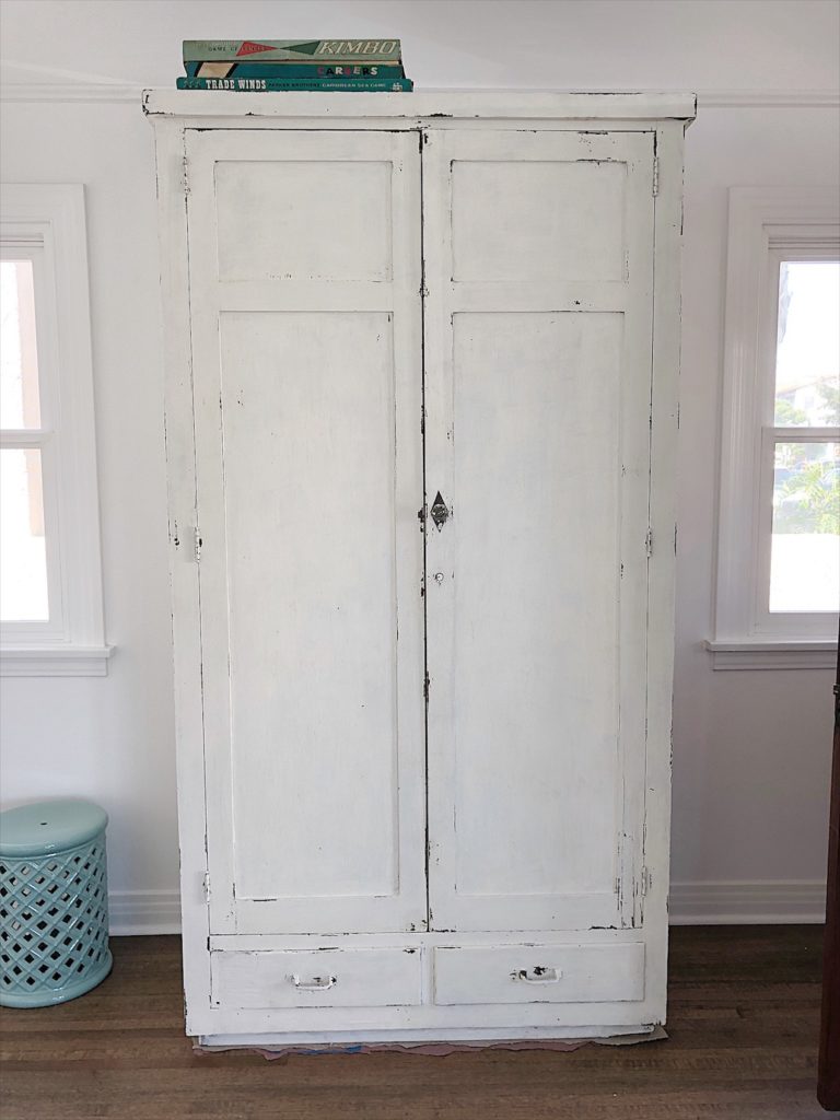 white chippy armoire