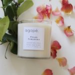 Agape Candle with rose petals