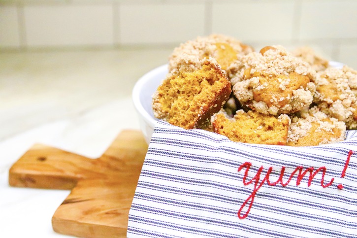 bowl full of pumpkin muffins