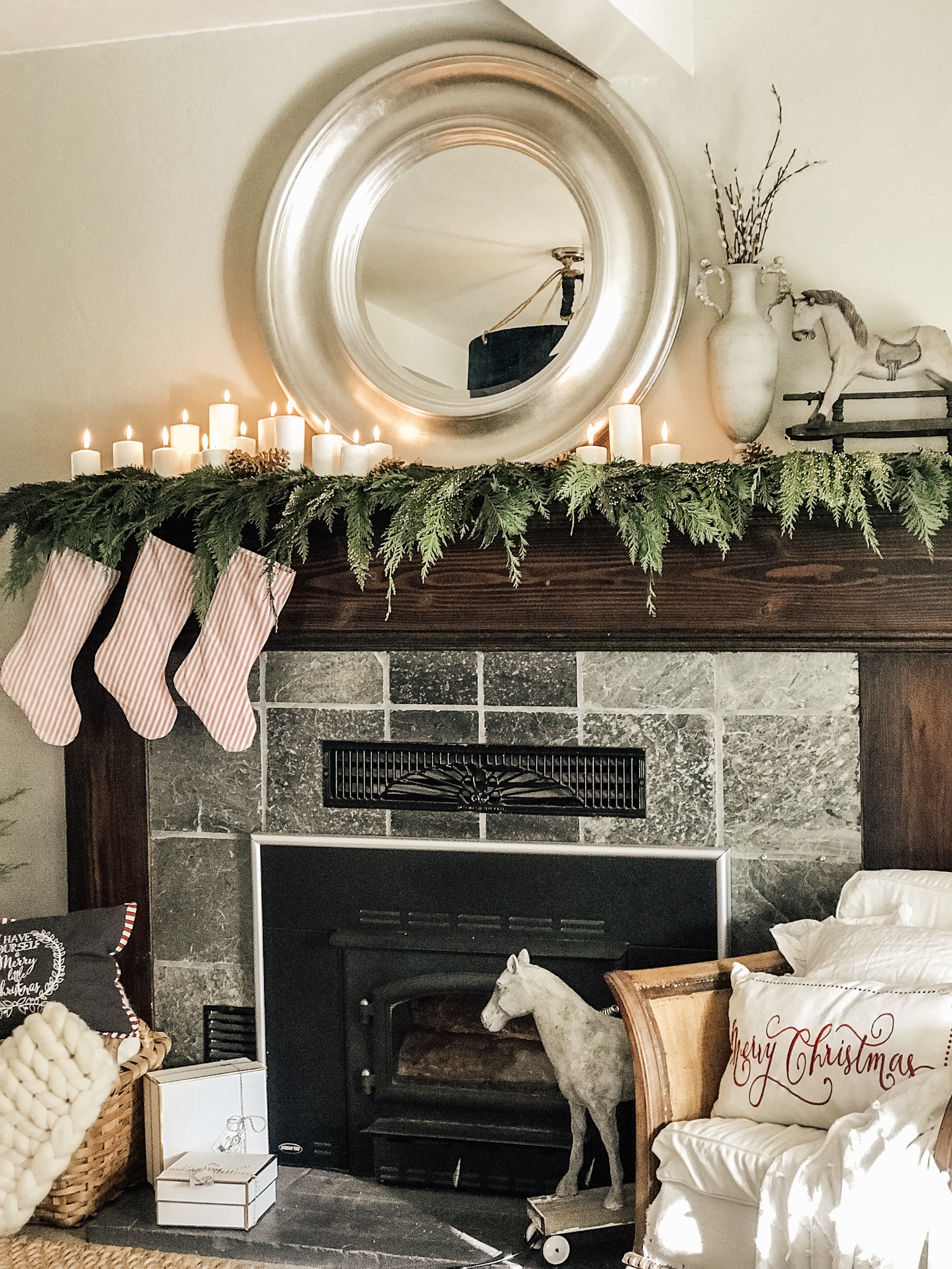 Our Modern Farmhouse Christmas Mantel