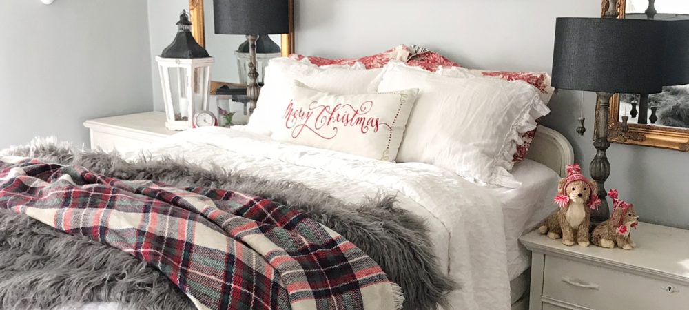 Cozy Farmhouse Christmas Bedroom with Linen Bedding|christmas decorations|christmas bedroom|christmas bedroom ideas|christmas bedroom lights|christmas bedding|linen bedding|christmas linen bedding|how to decorate your bedroom for christmas|christmas room decor|farmhouse christmas|farmhouse christmas bedroom|christmas decor|hallstromhome