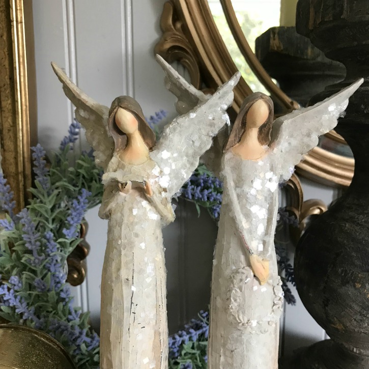 Not Your Grandmother's French Decor|french decor|french shabby chic|french farmhouse|romantic home|romantic home decor|french country|charming home decor|romantic boudoir|angel statue|angel|cherub|french country Christmas|shabby chic Christmas decor|hallstromhome