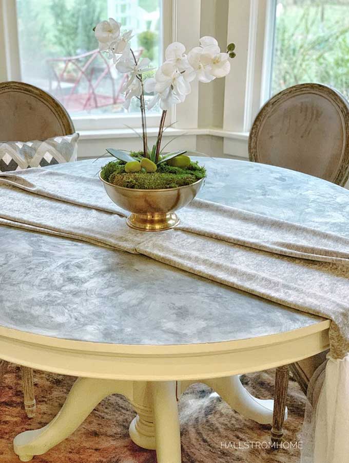 Faux Marble Chalk Painted Table Top Tutorial – Hallstrom Home