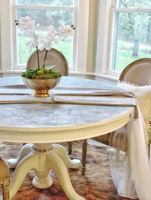 Faux Marble Chalk Painted Table Top Tutorial Hallstrom Home