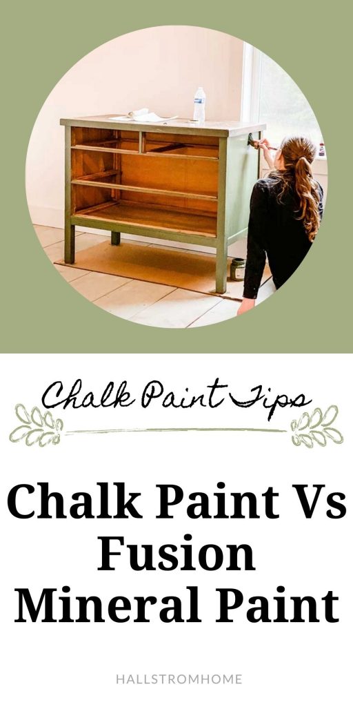 Chalk Paint Vs Fusion Mineral Paint|fusion mineral paint|chalk paint|chalk paint diy|how to chalk paint|tips for painting|painting diy|shabby chic|furniture makeover|fusion mineral paint review|mineral paint diy|update dresser|diy paint furniture|HallstromHome