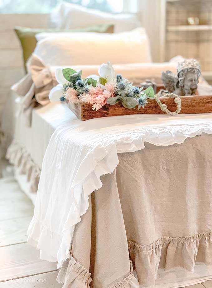 Shabby Chic Linens|shabby chic bedding|romantic bedding|ruffle linens|bathroom linens|bedroom linens|table linens|shabby chic linens|farmhouse decor|ruffle pillows|ruffled shower curtains|handmade linens|linen is best|farmhouse hygge|hygge linen|how to care for linen|hallstromHome