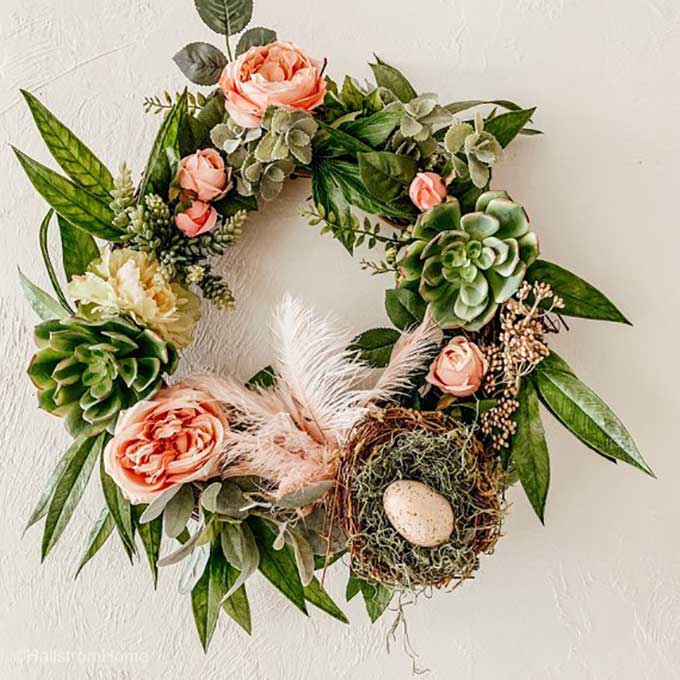 Spring Wreath Ideas|unique Spring wreath ideas|spring wreath diy|wreath diy|easter wreath|succulent wreath|boxwood wreath|cotton stem wreath|bicycle wreath|floral wreath|Spring wreath Pinterest|diy wreath ideas|how to make a floral wreath|Spring wreath ideas with burlap|grapevine wreath for spring|Spring wreath ideas for front door|spring diy|kids diy|easy diy|homemade Spring wreath ideas|Hallstrom Home