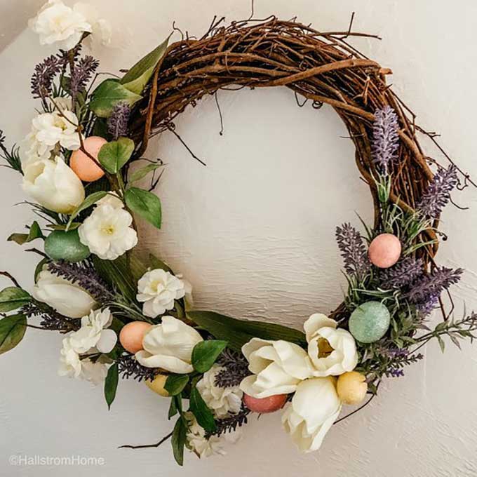 Spring Wreath Ideas|unique Spring wreath ideas|spring wreath diy|wreath diy|easter wreath|succulent wreath|boxwood wreath|cotton stem wreath|bicycle wreath|floral wreath|Spring wreath Pinterest|diy wreath ideas|how to make a floral wreath|Spring wreath ideas with burlap|grapevine wreath for spring|Spring wreath ideas for front door|spring diy|kids diy|easy diy|homemade Spring wreath ideas|Hallstrom Home