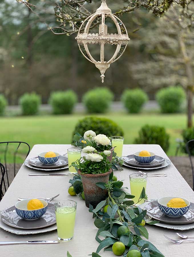 Spring Outdoor Table Ideas|Casual outdoor table|Spring tablescape|outdoor party|party planning|farmhouse|farmhouse dining|patio dining|Spring outdoor decorations|summer decorations|Outdoor table centerpieces|outdoor table decorating ideas|dinner party|shabby chic|farmhouse style|how to style|how to style outdoor table|hallstrom home