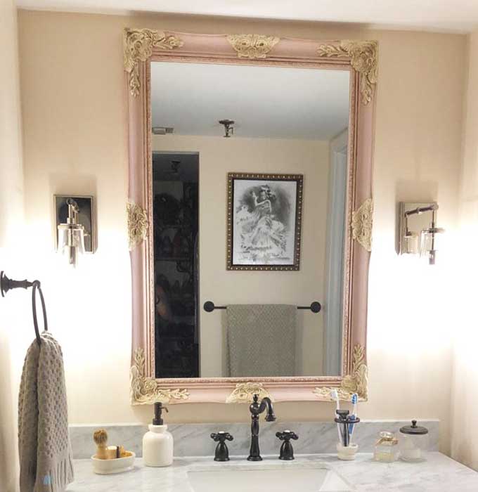 Beautifully Framed Bathroom Mirrors|vanity mirror|bathroom mirror|shabby chic|farmhouse|framed mirror|home decor|wall mirror|large mirror|Hallstrom Home