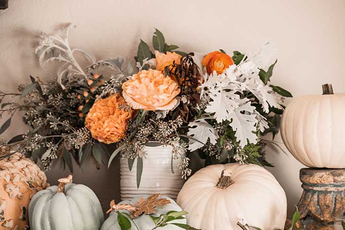 Decorate for Fall on a Budget |diy fall decorations|budget decorating|farmhouse decor|fall decor|mansard mirror|pumpkin fall mantel|easy fall mantel|simple fall decor|frugal fall decorating|fall diy mantel|budget decorating|fall pumpkins|diy mantel decor|fall home tour|Hallstrom Home