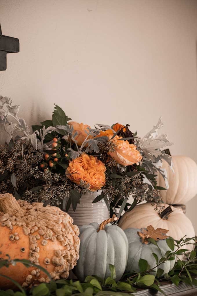 Decorate for Fall on a Budget |diy fall decorations|budget decorating|farmhouse decor|fall decor|mansard mirror|pumpkin fall mantel|easy fall mantel|simple fall decor|frugal fall decorating|fall diy mantel|budget decorating|fall pumpkins|diy mantel decor|fall home tour|Hallstrom Home