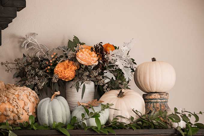 Decorate for Fall on a Budget |diy fall decorations|budget decorating|farmhouse decor|fall decor|mansard mirror|pumpkin fall mantel|easy fall mantel|simple fall decor|frugal fall decorating|fall diy mantel|budget decorating|fall pumpkins|diy mantel decor|fall home tour|Hallstrom Home