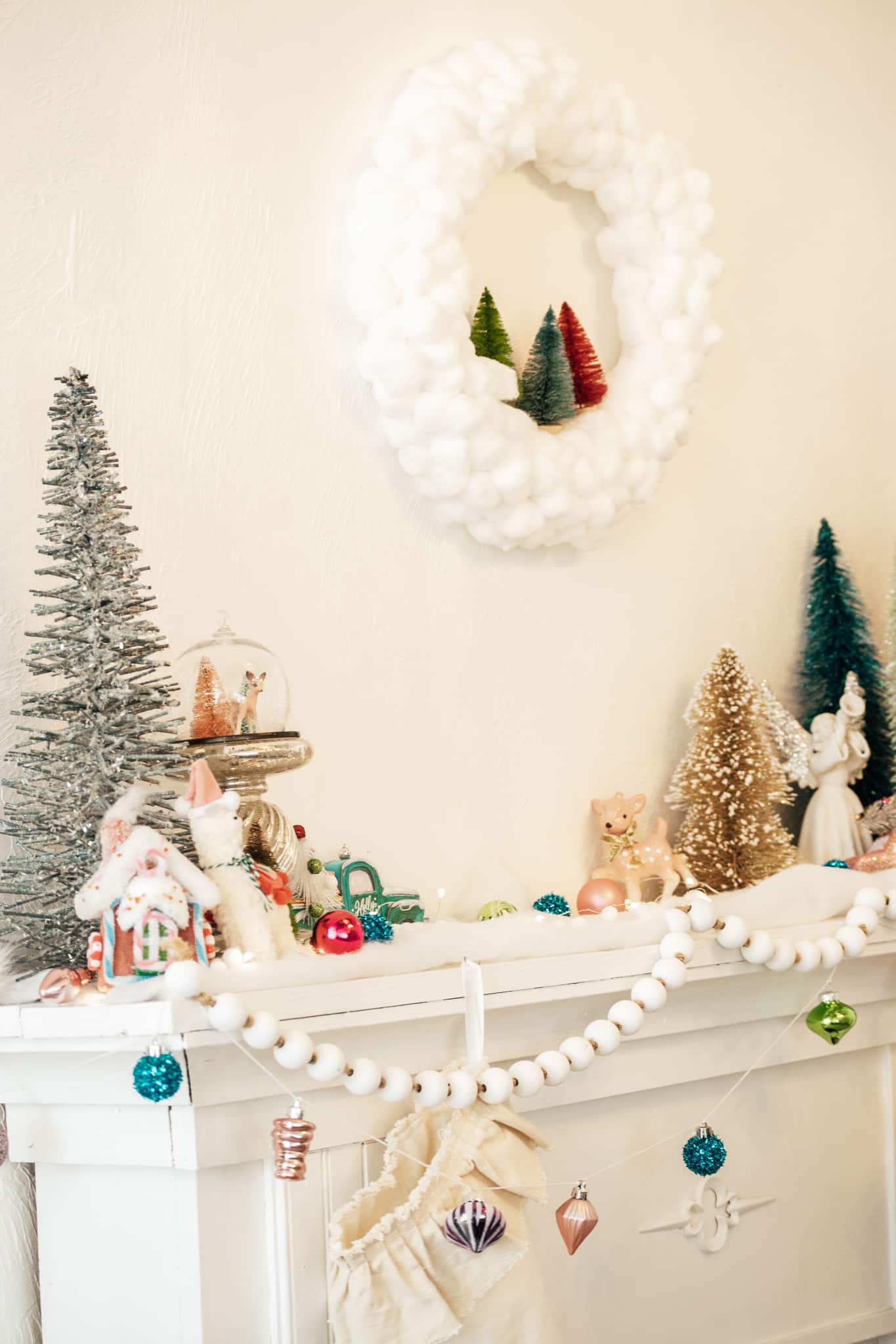 DIY Cotton Ball Wreath/ Easy Holiday Craft Hallstrom Home