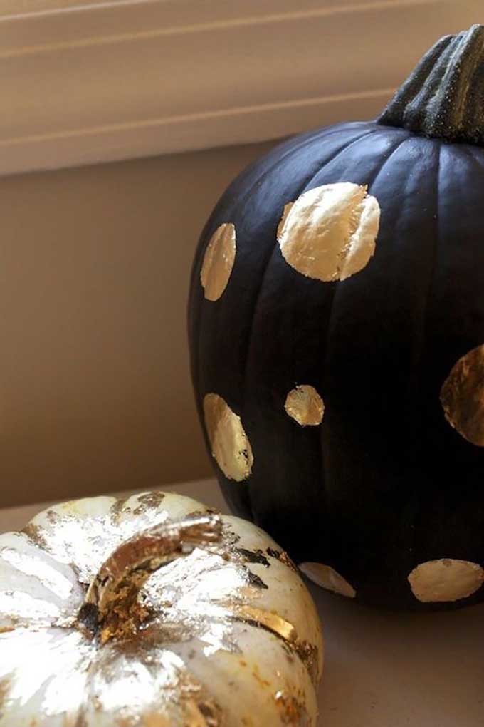 Pumpkin Crafts-How to Make Gold Leaf Pumpkins| gold gild pumpkin|gold leaf pumpkin|pumpkin diy|pumpkin crafts|fall crafts|fall diy crafts|easy pumpkin painting|gold home decor|gold fall decor|house beautiful|gold home decor|farmhouse style|shabby chic home|farmhouse home style|fall farmhouse style|Hallstrom Home